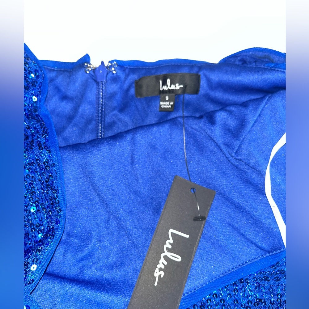 Lulu's Electric Blue Sequin Jumpsuit - Picture 7 of 7